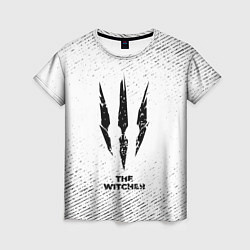 Женская футболка The Witcher с потертостями на светлом фоне