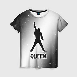 Женская футболка Queen glitch на светлом фоне