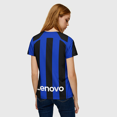 Женская футболка ФК Интер форма 2223 домашняя / 3D-принт – фото 4