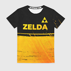 Футболка женская Zelda - gold gradient: символ сверху, цвет: 3D-принт