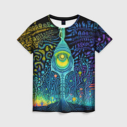 Женская футболка Психоделика разноцветная - нейронная сеть