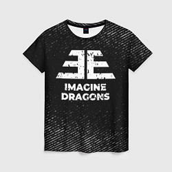 Женская футболка Imagine Dragons с потертостями на темном фоне