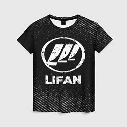 Футболка женская Lifan с потертостями на темном фоне, цвет: 3D-принт