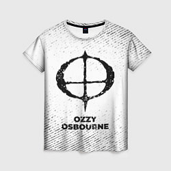Футболка женская Ozzy Osbourne с потертостями на светлом фоне, цвет: 3D-принт
