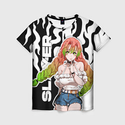 Женская футболка Мацури - клинок - языки пламени