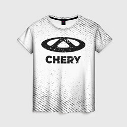 Футболка женская Chery с потертостями на светлом фоне, цвет: 3D-принт
