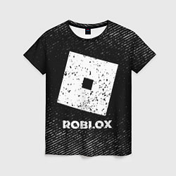 Женская футболка Roblox с потертостями на темном фоне