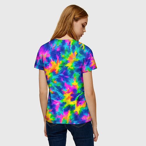 Женская футболка Тай-дай цветные краски / 3D-принт – фото 4