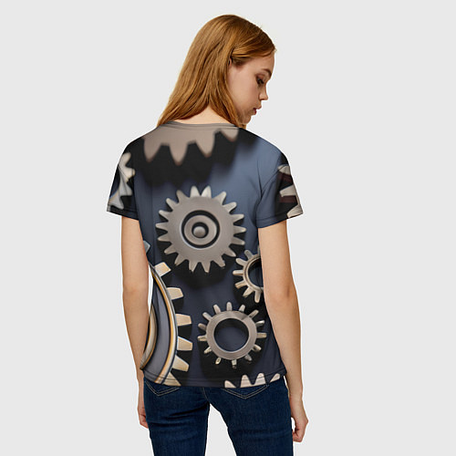Женская футболка Механика и шестерёнки / 3D-принт – фото 4