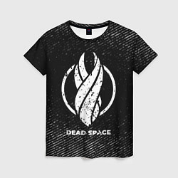 Женская футболка Dead Space с потертостями на темном фоне