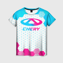 Женская футболка Chery neon gradient style