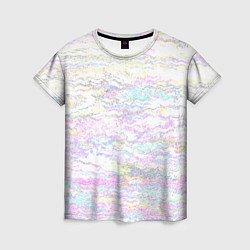 Женская футболка Абстракция радужное на белом