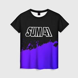 Женская футболка Sum41 purple grunge