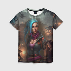 Женская футболка Jinx art Arcane League of Legends fantasy