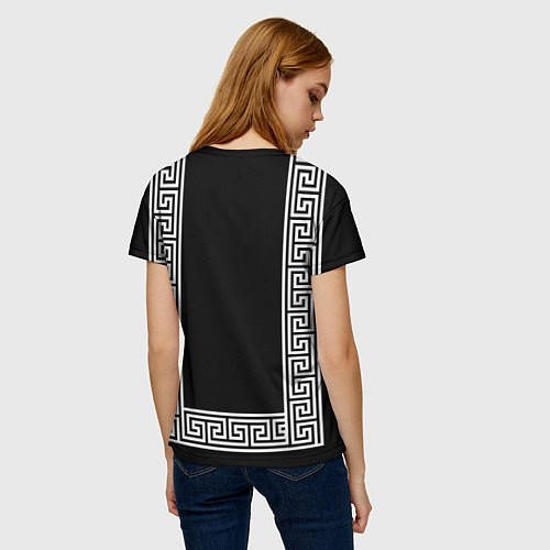 Женская футболка Египетский орнамент на черном фоне / 3D-принт – фото 4