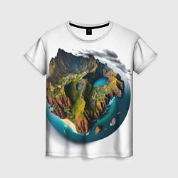 Женская футболка Планета с одним островом