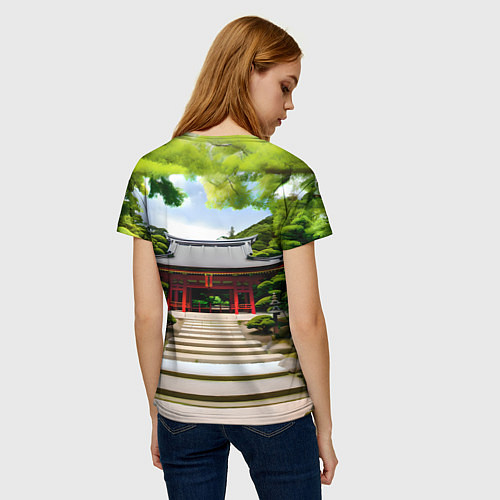 Женская футболка Японский храм синто / 3D-принт – фото 4
