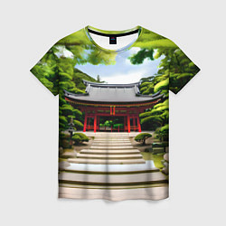 Женская футболка Японский храм синто