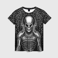 Женская футболка Скелет пришельца