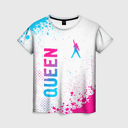 Футболка женская Queen neon gradient style: надпись, символ, цвет: 3D-принт