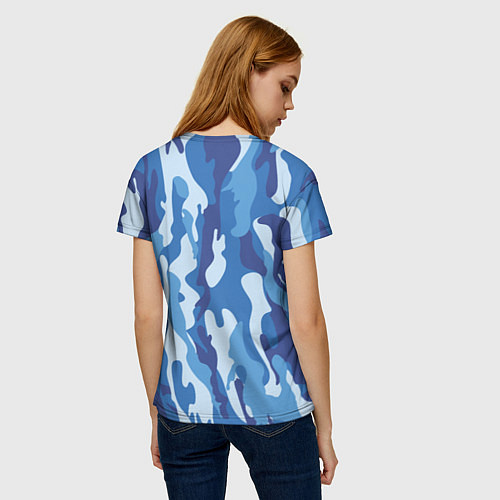Женская футболка Blue military / 3D-принт – фото 4