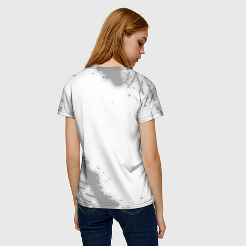 Женская футболка Audi speed на светлом фоне со следами шин: надпись / 3D-принт – фото 4