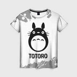 Женская футболка Totoro glitch на светлом фоне