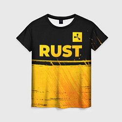 Женская футболка Rust - gold gradient: символ сверху