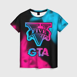 Женская футболка GTA - neon gradient