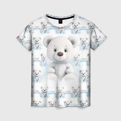 Женская футболка Плюшевый белый медведь