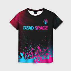 Женская футболка Dead Space - neon gradient: символ сверху