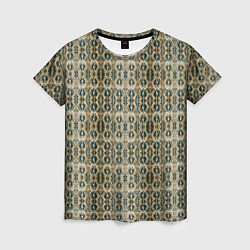 Женская футболка Золотистые симметричные узоры
