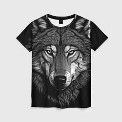 Женская футболка Спокойный уверенный волк