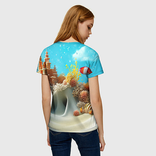 Женская футболка Мульяшная рыбка / 3D-принт – фото 4