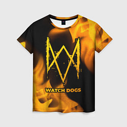 Женская футболка Watch Dogs - gold gradient