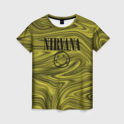 Женская футболка Nirvana лого абстракция