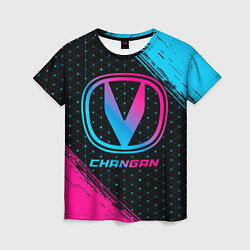 Женская футболка Changan - neon gradient