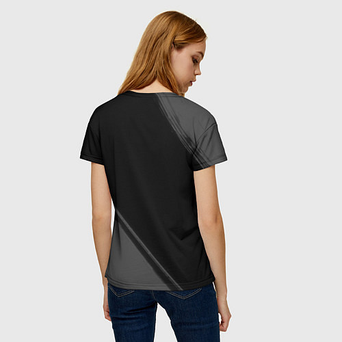 Женская футболка No Mans Sky glitch на темном фоне: надпись, символ / 3D-принт – фото 4