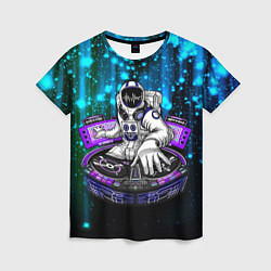 Женская футболка Space DJ - neon starfall
