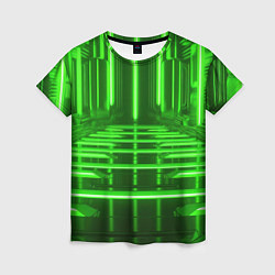 Женская футболка Зеленые световые объекты