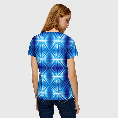 Женская футболка Ярко-синий светящийся узор / 3D-принт – фото 4