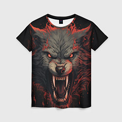 Женская футболка Серый волк