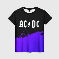 Женская футболка AC DC purple grunge