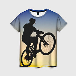 Женская футболка Прыжок велосипедиста