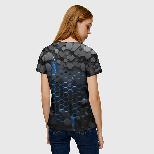 Женская футболка Cyberpunk 2077 phantom liberty blue / 3D-принт – фото 4