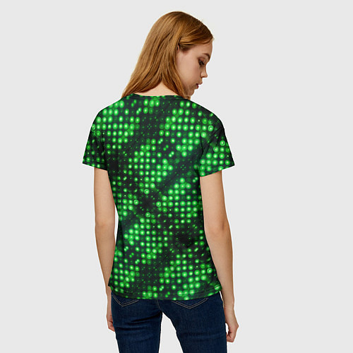 Женская футболка Яркие зеленые точки / 3D-принт – фото 4