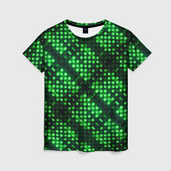Футболка женская Яркие зеленые точки, цвет: 3D-принт