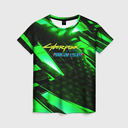 Футболка женская Cyberpunk 2077 phantom liberty neon green, цвет: 3D-принт