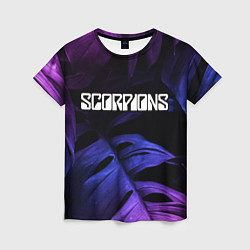 Женская футболка Scorpions neon monstera