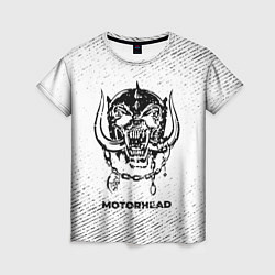 Женская футболка Motorhead с потертостями на светлом фоне